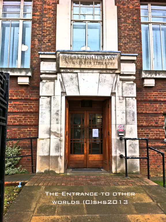 The Entrance to the British Library Newspaper Archives. Photographer Susan Sheldon Nolen