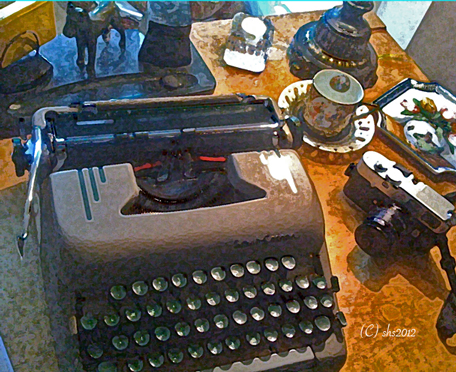 Photograph of the authors desk, susan sheldon nolen