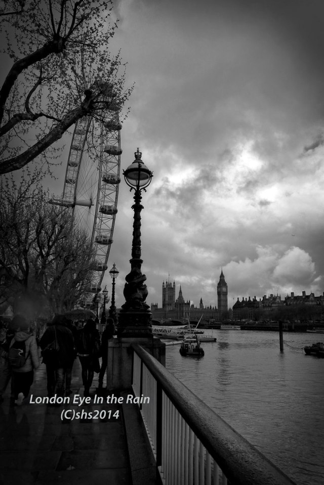 susan nolen's black and white photograph of a stormy london eye