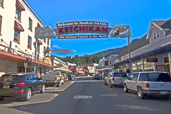 Entrance sign to Ketchikan Alaska by susan sheldon nolen