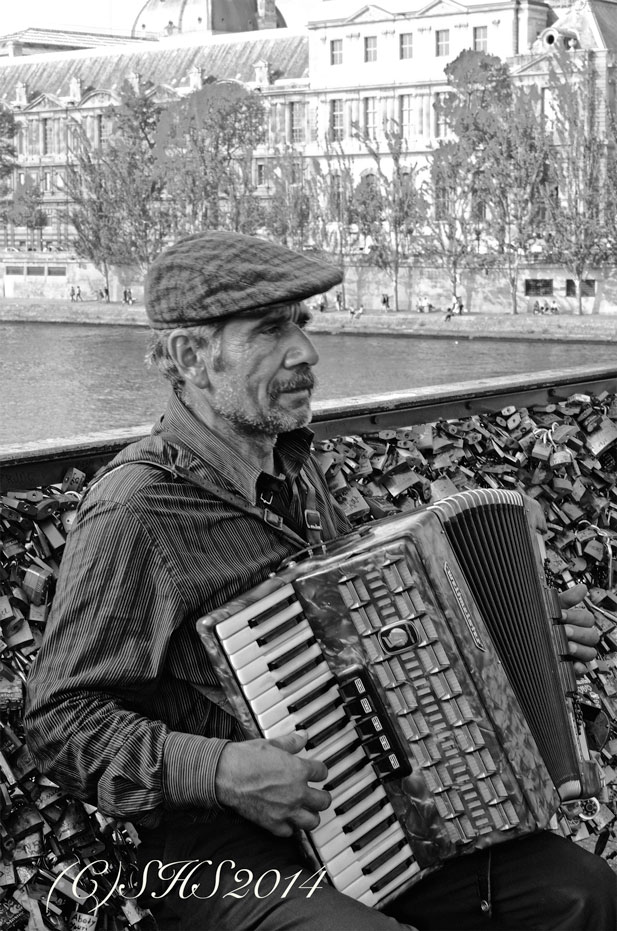 Susan Sheldon Nolen's Portrait of accordion Player in paris