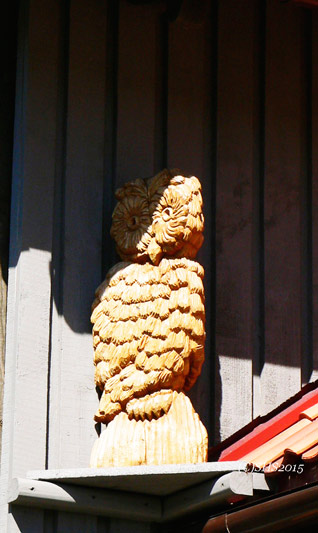 Photo of owl made out of wood in Lithuania