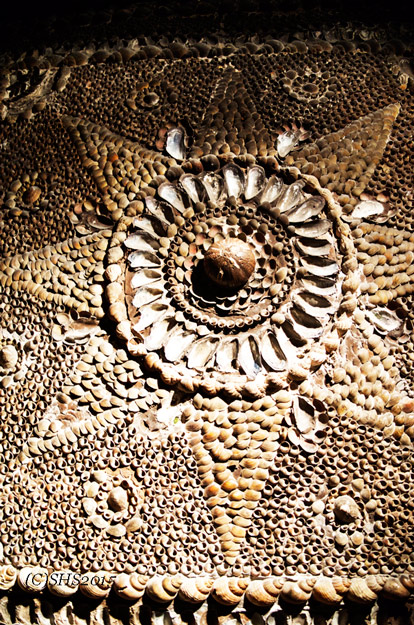 A stunning sun made out of shells or a star. It's up to the viewer to choose!